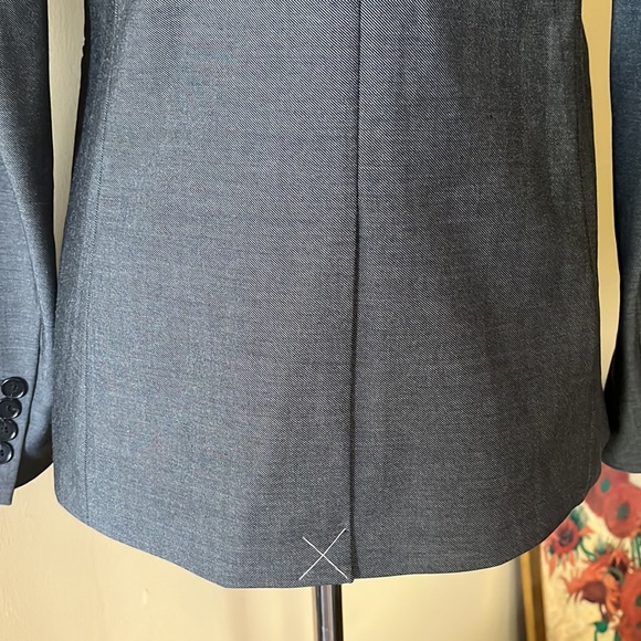 ANN TAYLOR Size 0 Cllassic Gray Stretch 1-Button Career Blazer $198 NEW - Picture 12 of 13